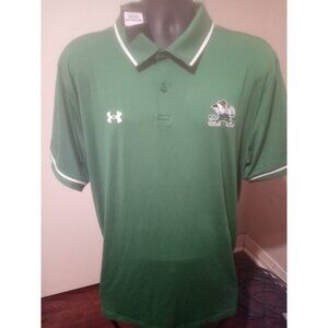 NEW Notre Dame Fighting Irish Under Armour Green SS Golf Polo Shirt Men's 2XL